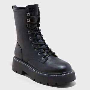 Wild Fable Black Platform Combat Boots size 11 New